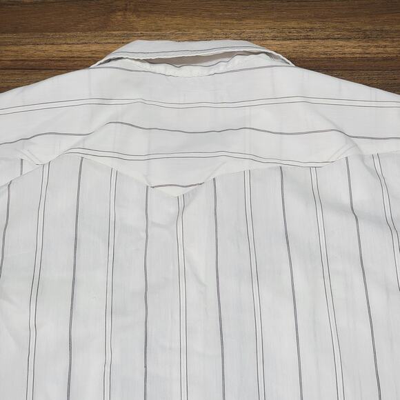 VTG Panhandle Slim White Western Pearl Snap Shirt - Size 16 1/2 - Picture 4 of 5